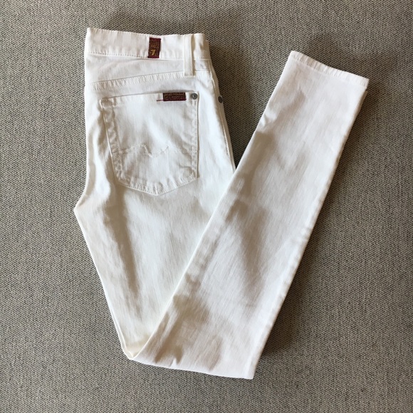 7 for all mankind | white skinny jeans - Picture 2 of 7